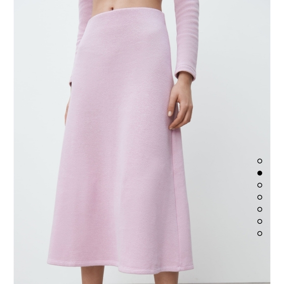 Soft A-line Midi Skirt Zara Mauve - Picture 14 of 14